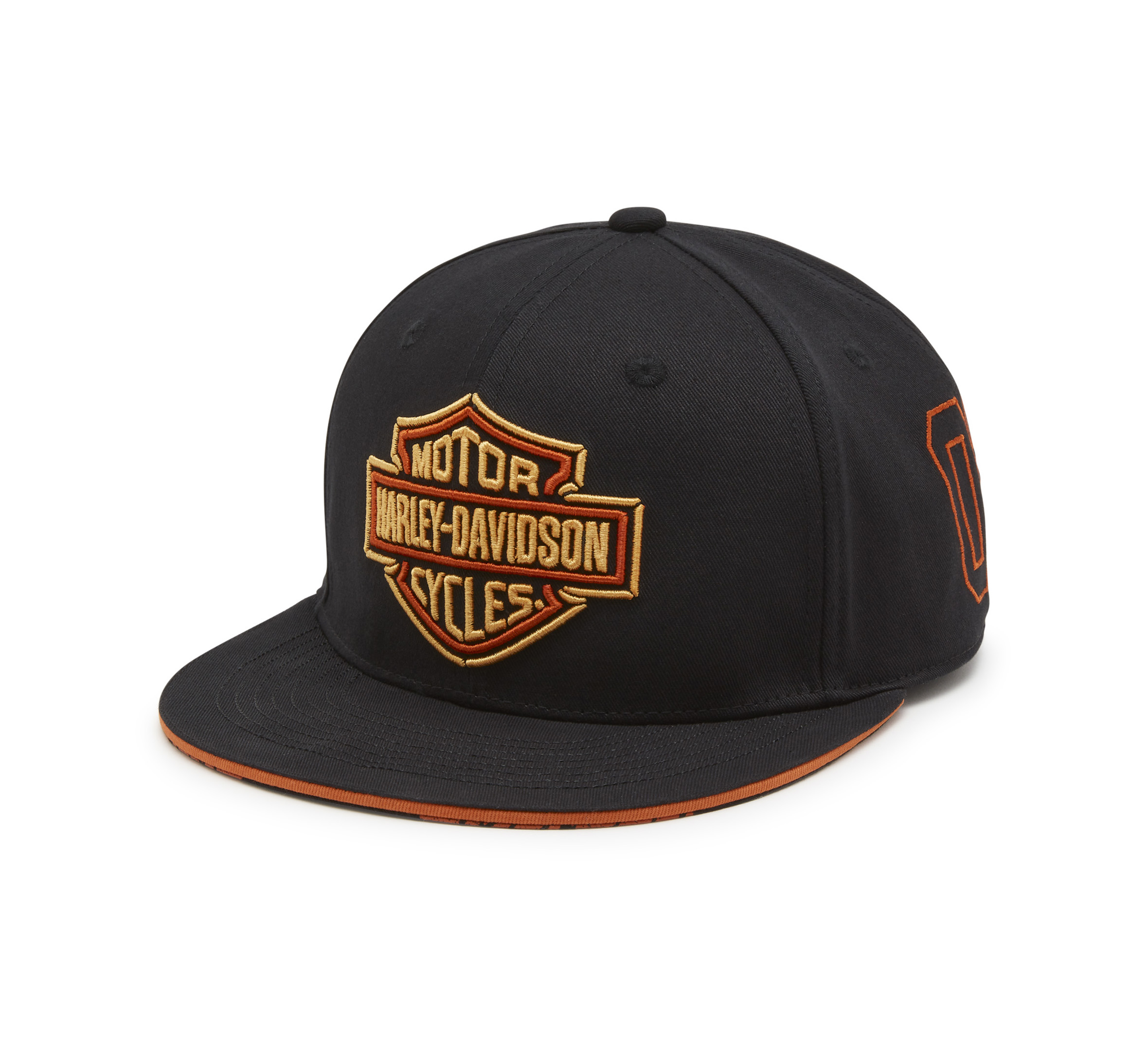 HARLEY DAVIDSON HOMME - CASQUETTE PALETTE DROITE - NOIR/ORANGE
