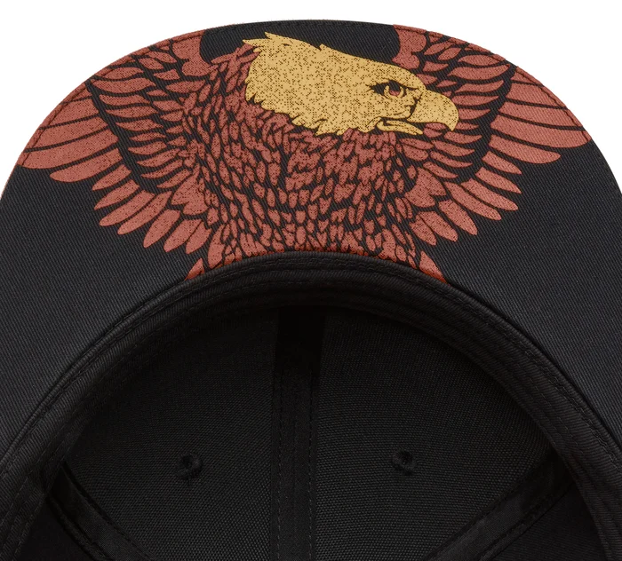 HARLEY DAVIDSON HOMME – CASQUETTE PALETTE DROITE – NOIR/ORANGE