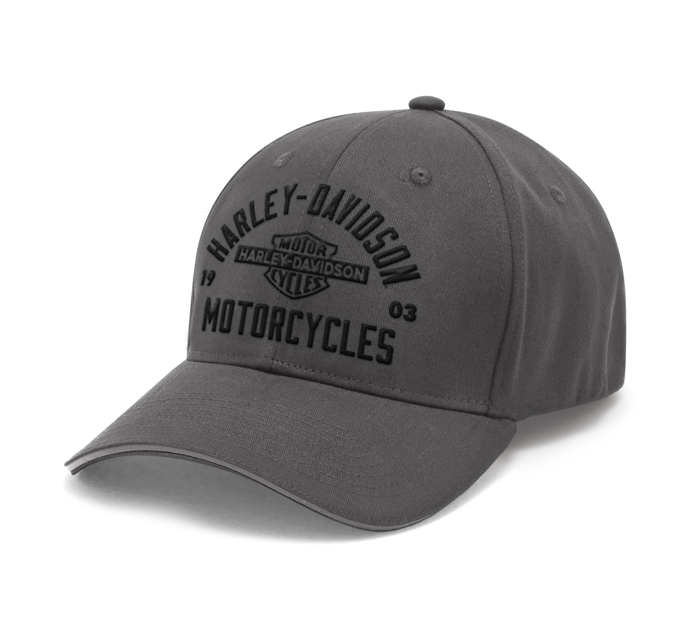 HARLEY DAVIDSON HOMME - CASQUETTE STRETCH FIT - GRIS/NOIR