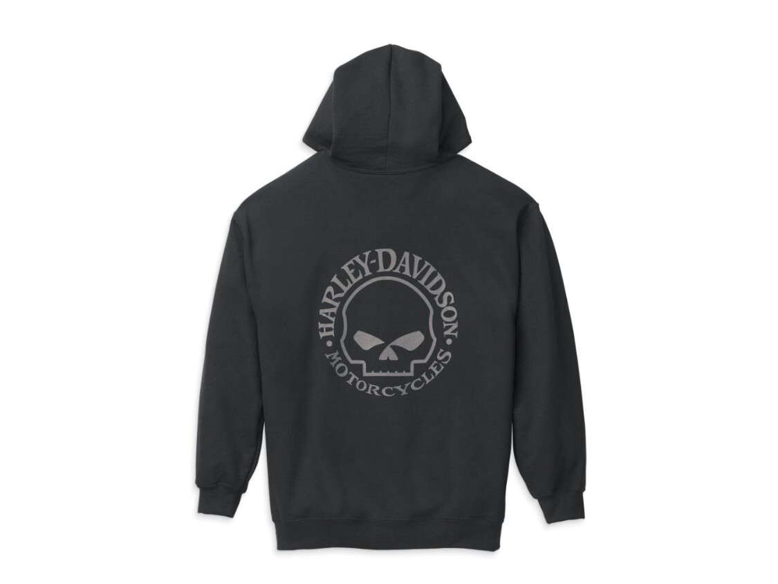 HARLEY DAVIDSON HOMME – VESTE À CAPUCHON SKULL WILLIE G – NOIR