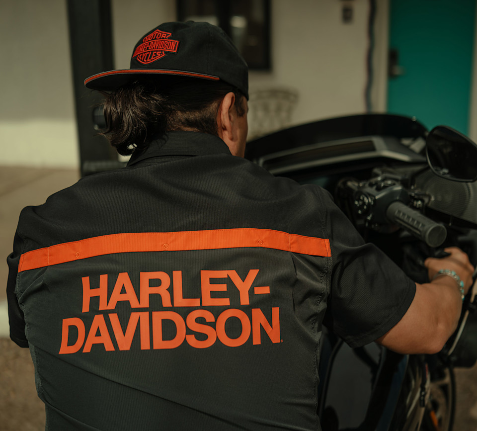 HARLEY DAVIDSON SHIRT-WOVEN,GREY/BLACK COLORBLOCK