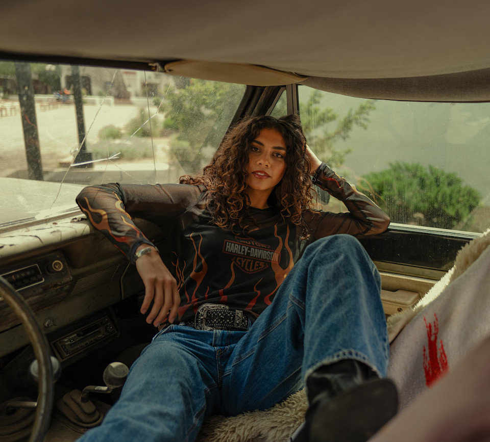 HARLEY DAVIDSON TOP-KNIT,BLACK