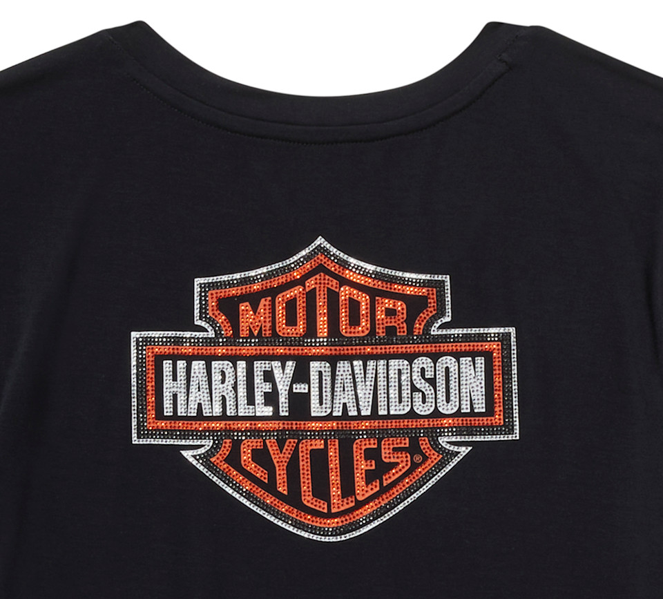 HARLEY DAVIDSON TEE-KNIT,BLACK