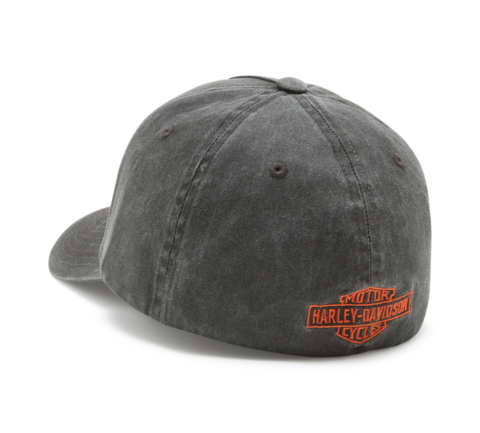 HARLEY DAVIDSON HAT-STRETCH FIT,WOVEN,BLACK