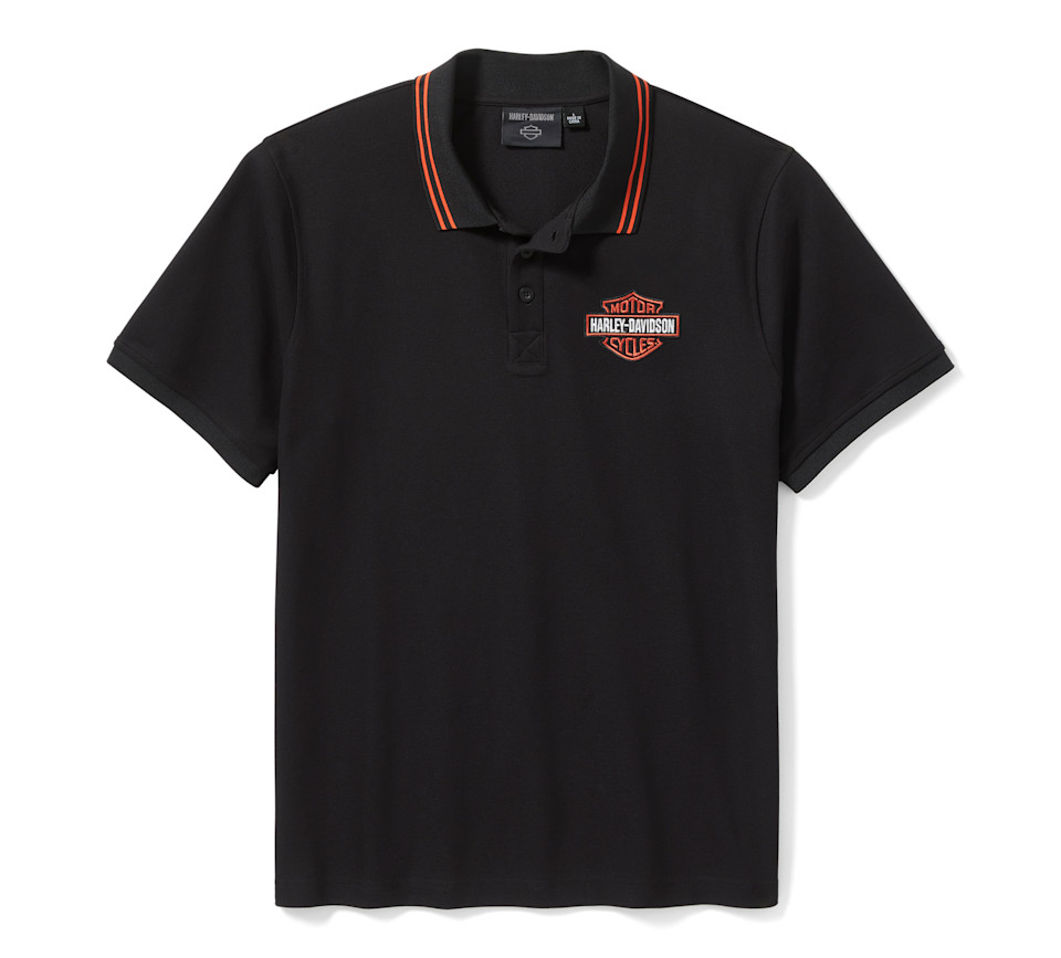 HARLEY DAVIDSON POLO-KNIT,BLACK