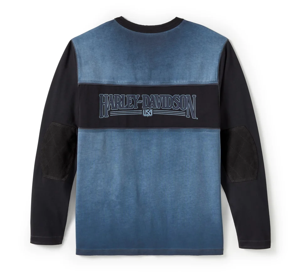HARLEY DAVIDSON HOMME – CHANDAIL MANCHES LONGUES – NOIR/BLEU