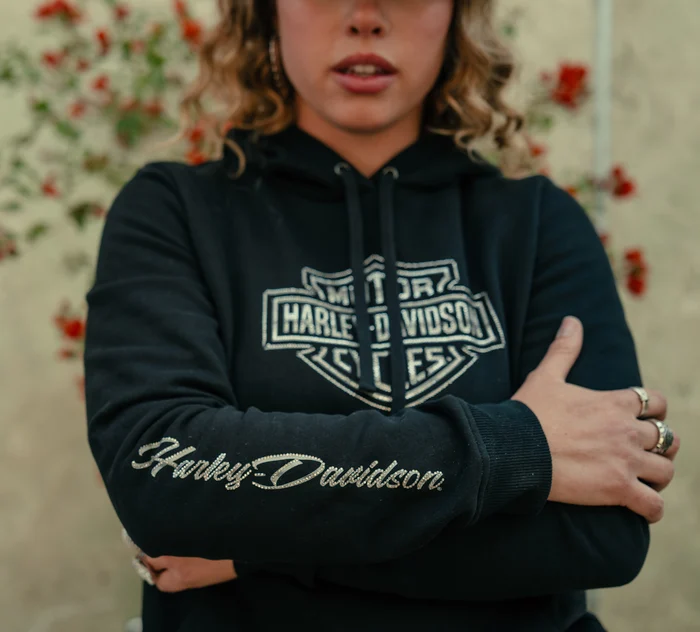 HARLEY DAVIDSON FEMME – CHANDAIL À CAPUCHON – NOIR