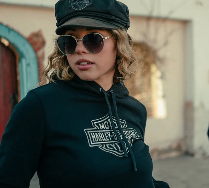 HARLEY DAVIDSON FEMME – CHANDAIL À CAPUCHON – NOIR