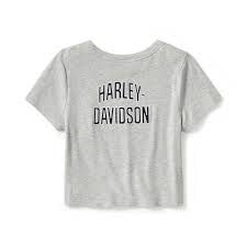 HARLEY DAVIDSON FEMME – TSHIRT CROP TOP – GRIS