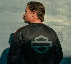 HARLEY DAVIDSON UNISEXE – JERSEY MOTO – NOIR/TURQUOISE