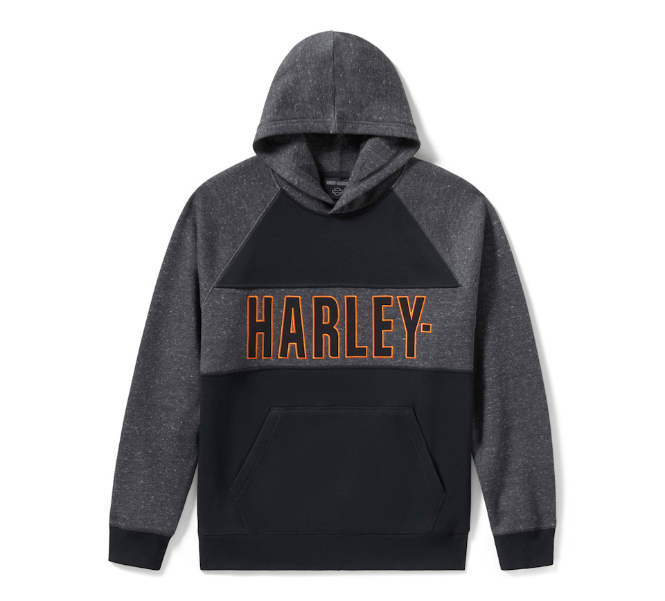HARLEY DAVIDSON HOODIE-KNIT,BLACK/BLACK HEATHER