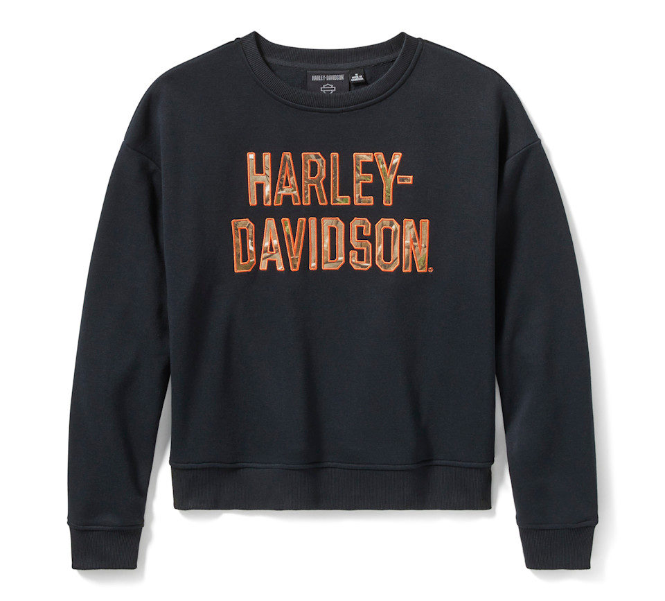 HARLEY DAVIDSON PULLOVER-KNIT,BLACK