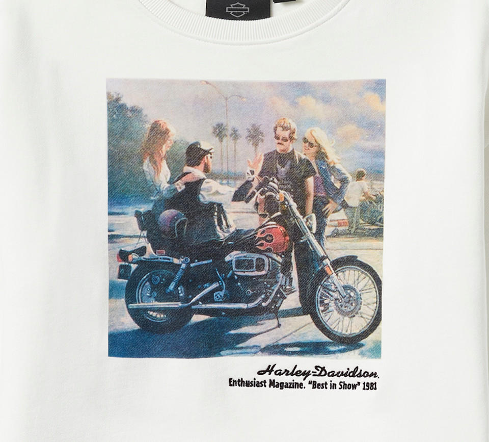 HARLEY DAVIDSON PULLOVER-KNIT,OFF WHITE