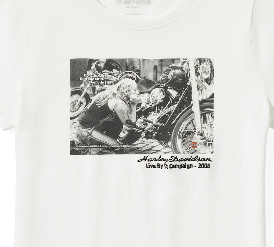HARLEY DAVIDSON TEE-KNIT,OFF WHITE