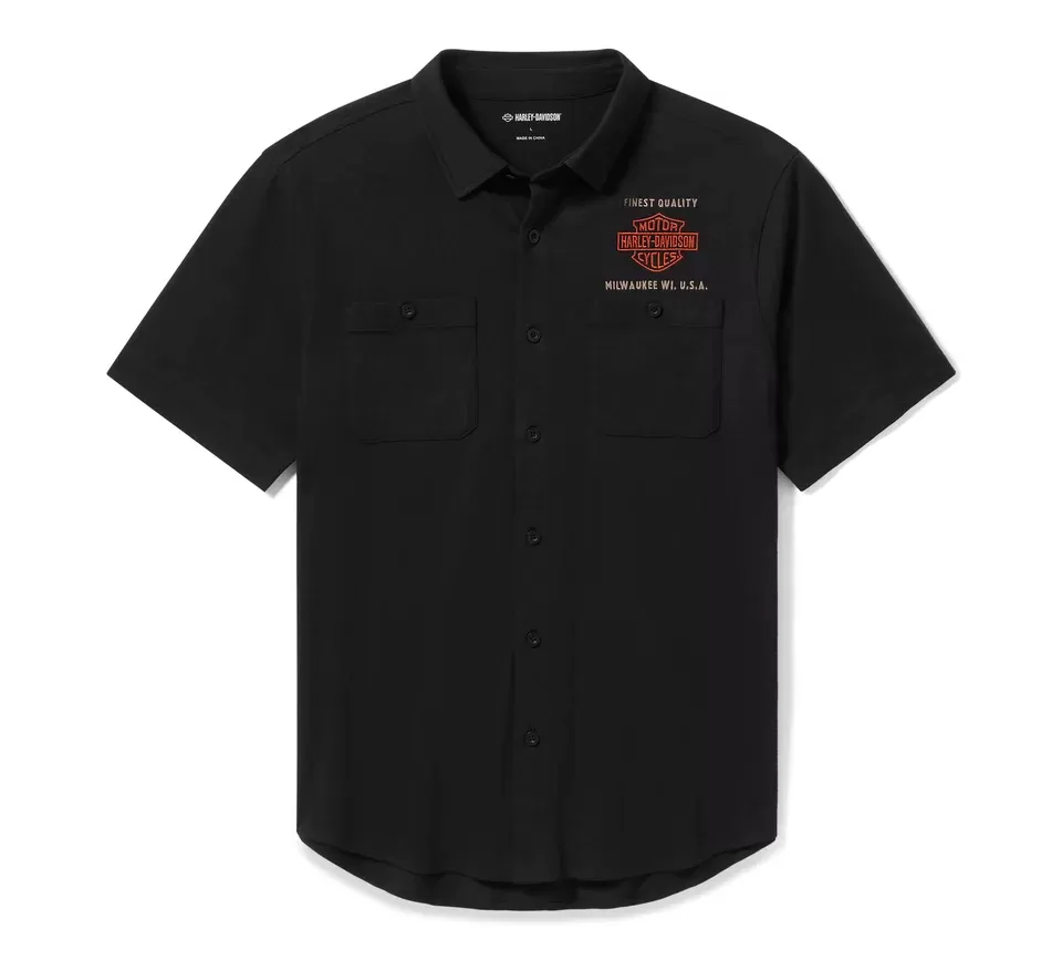 HARLEY DAVIDSON SHIRT-KNIT,BLACK