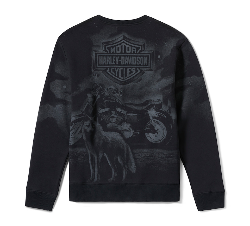 HARLEY DAVIDSON PULLOVER-KNIT,BLACK