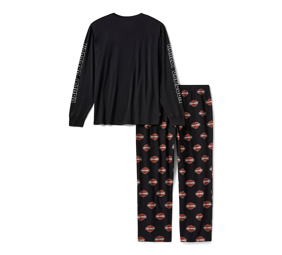 HARLEY DAVIDSON PAJAMA SET-KNIT,BLACK