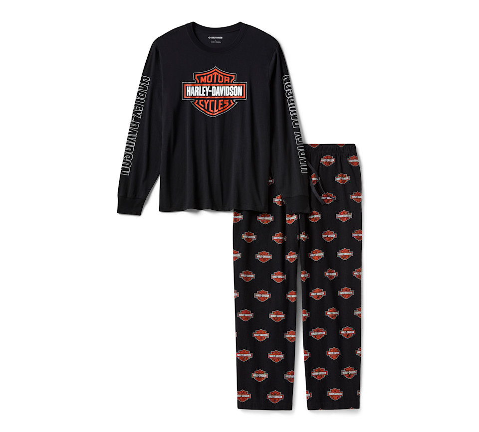 HARLEY DAVIDSON PAJAMA SET-KNIT,BLACK