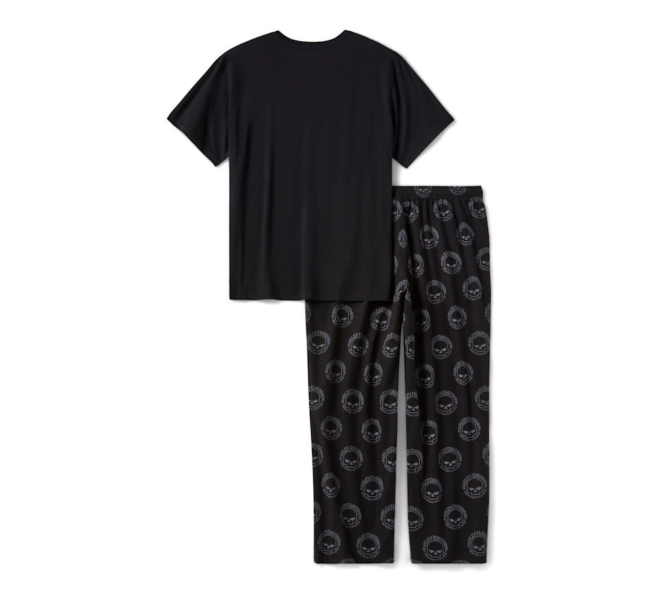 HARLEY DAVIDSON PAJAMA SET-KNIT,BLACK