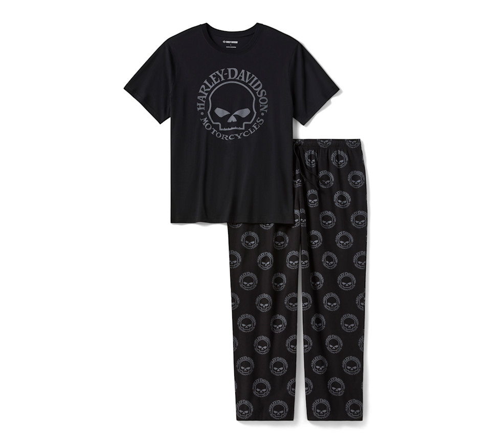HARLEY DAVIDSON PAJAMA SET-KNIT,BLACK
