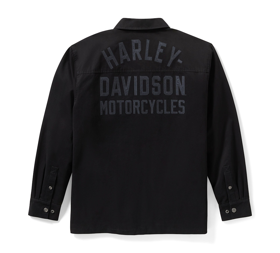 HARLEY DAVIDSON SHIRT JACKET-WOVEN,BLACK
