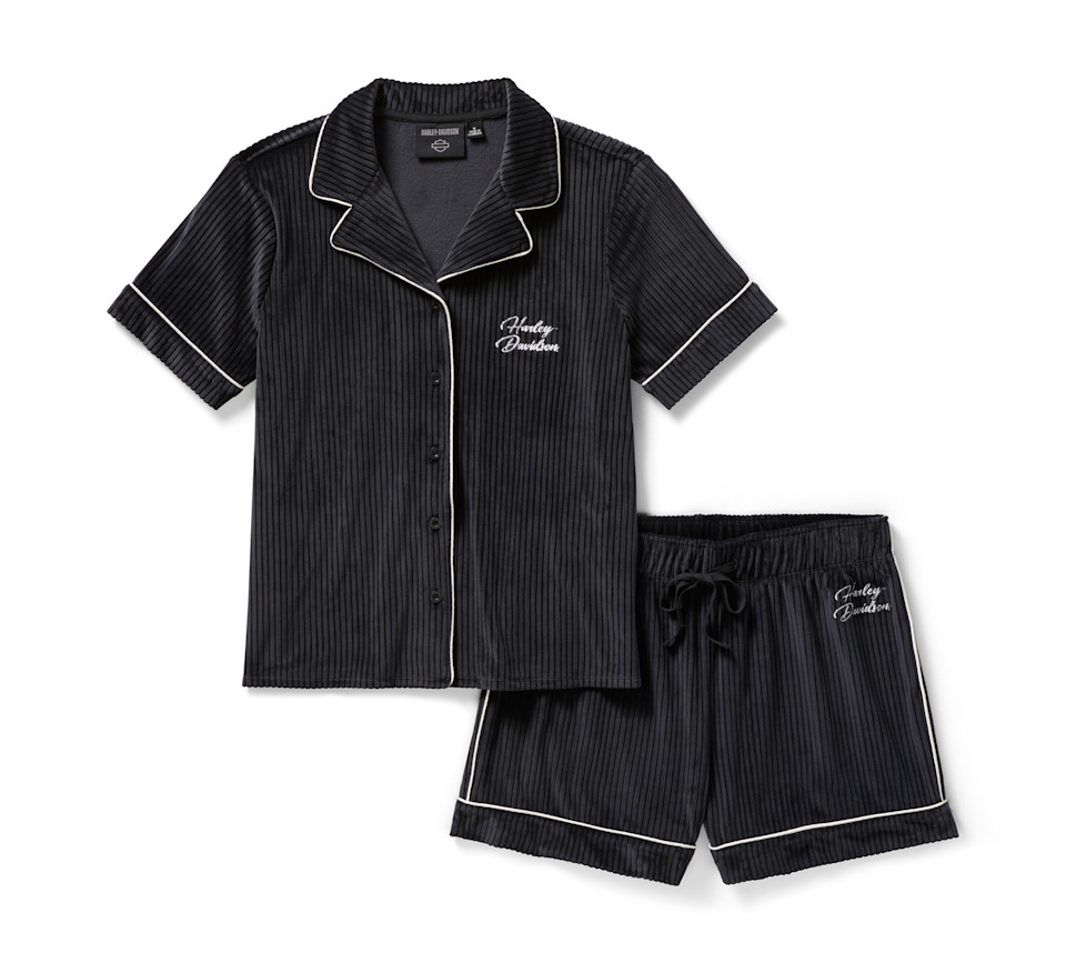 HARLEY DAVIDSON PAJAMA SET-KNIT,BLACK