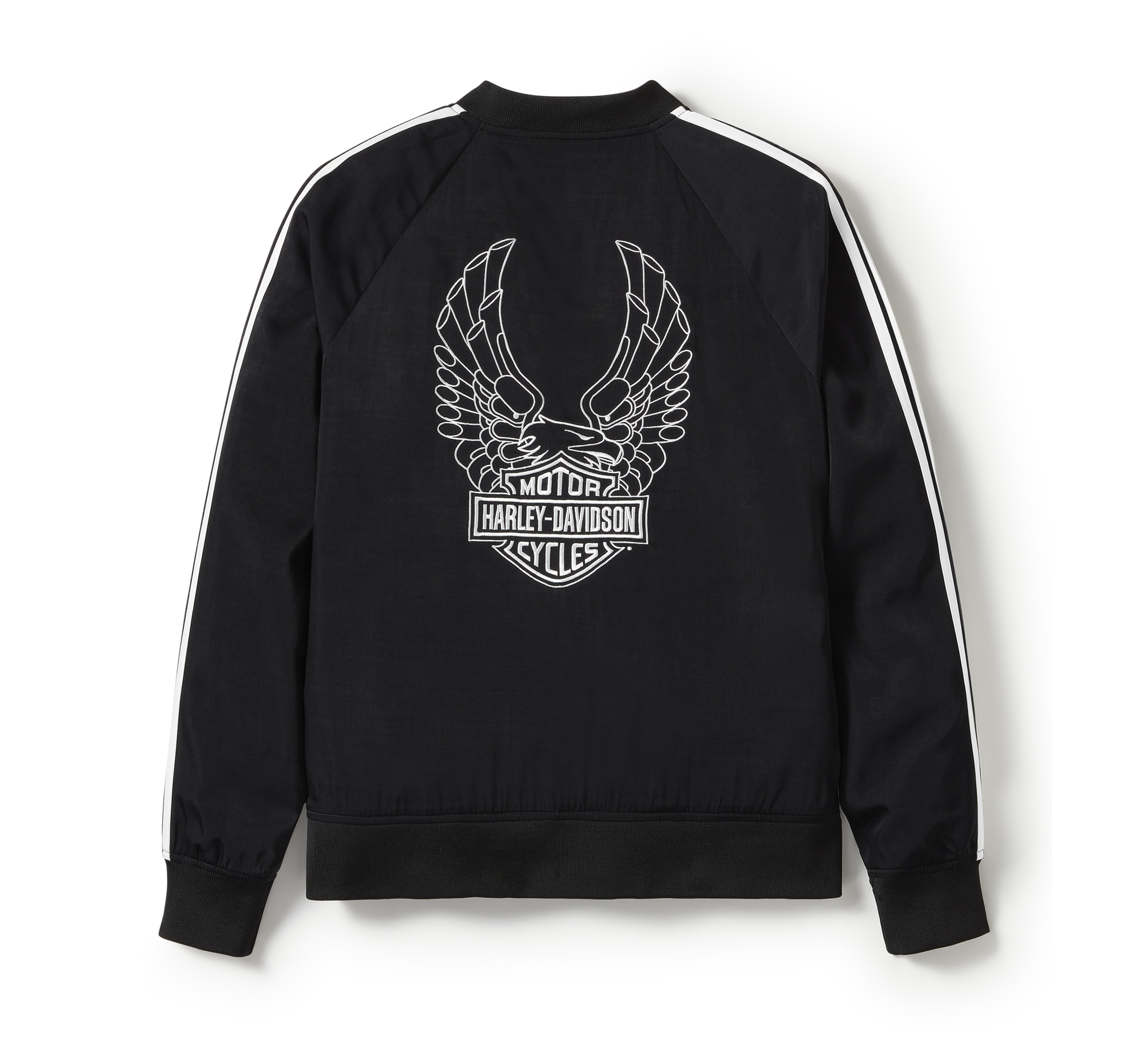 HARLEY DAVIDSON FEMME – VESTE BOMBER SATIN – NOIR/BLANC