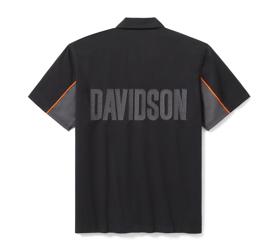 HARLEY-DAVIDSON SHIRT-WOVEN,BLACK/GREY COLORBLOCK