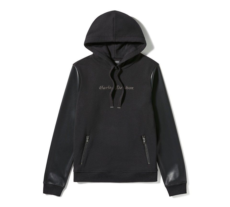 HARLEY DAVIDSON HOODIE-KNIT,BLACK