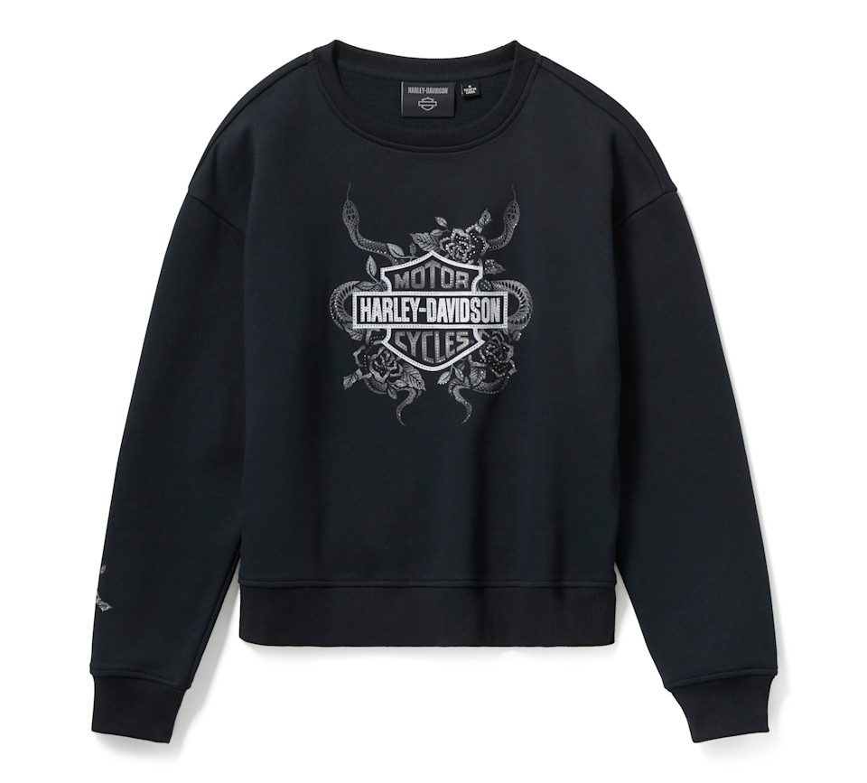 HARLEY DAVIDSON PULLOVER-KNIT,BLACK