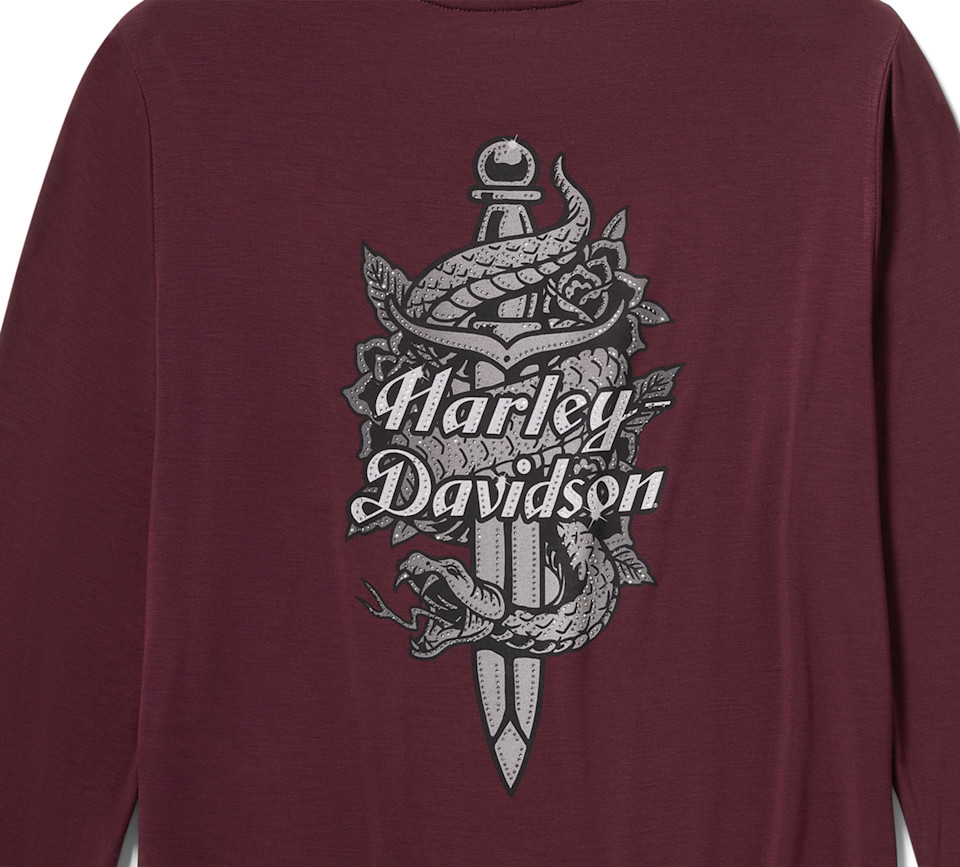 HARLEY DAVIDSON TOP-KNIT,DARK RED
