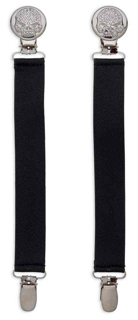 HARLEY DAVIDSON BLING SKULL ELASTIC BOOT STRAPWOMENS