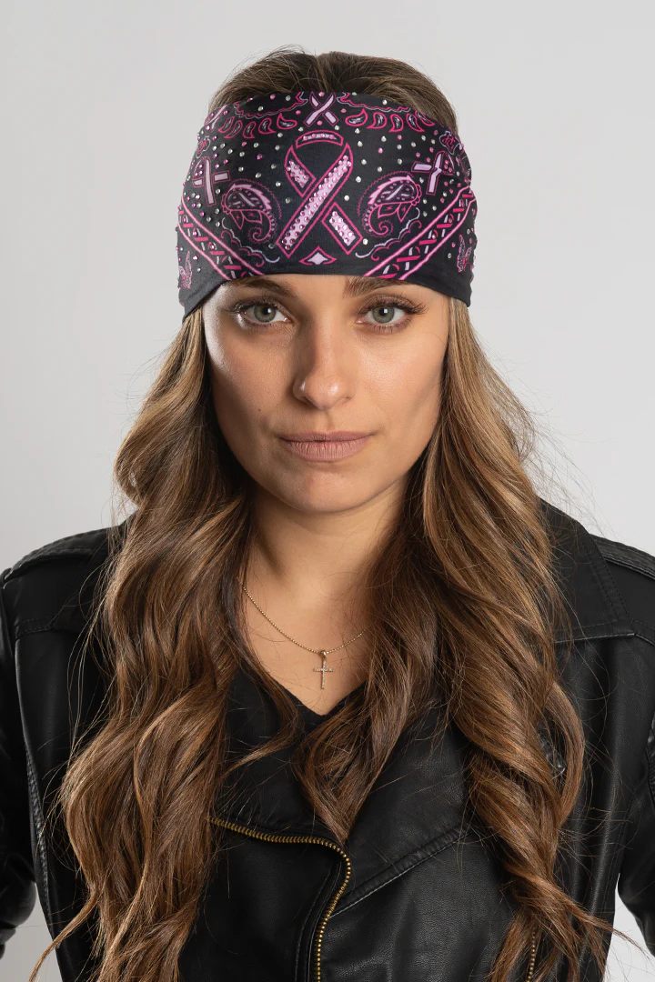 HARLEY DAVIDSON EZSOAKER-PINK RIBBON PAISLEY W/GEMS