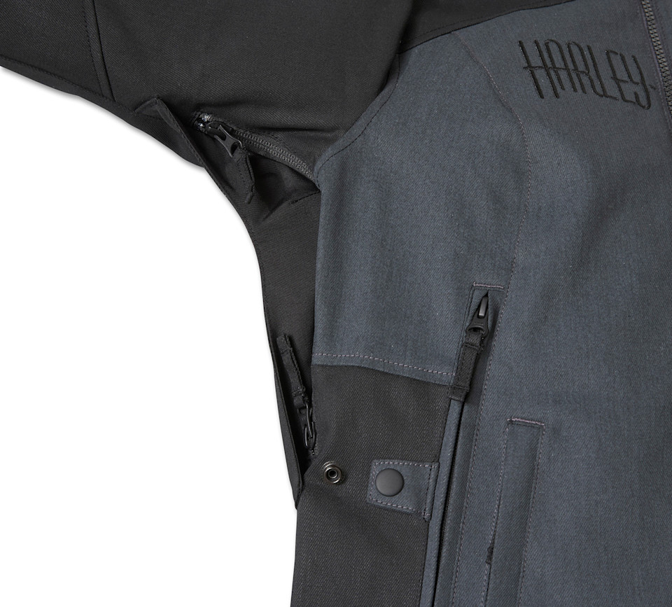 HARLEY DAVIDSON JACKET-TRIPLE VENT 2,TEXTILE,DRK GRY/BLK