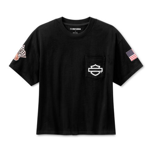 HARLEY DAVIDSON TEE-KNIT,FACTORY RACING,BLACK