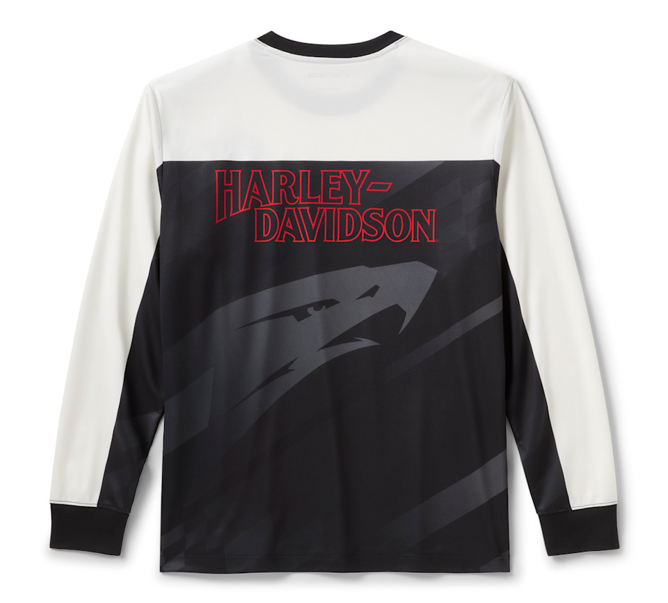 HARLEY DAVIDSON RACE JERSEY-KNIT,BLACK/OFF WHITE