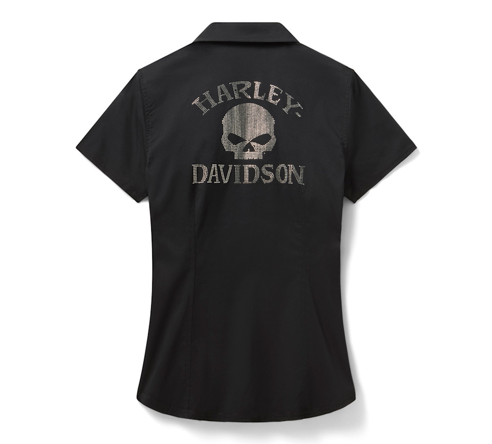HARLEY DAVIDSON SHIRT-WOVEN,BLACK