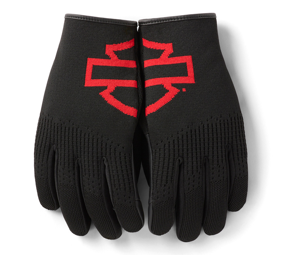 HARLEY DAVIDSON GLOVES-F/F,TEXTILE/LEATHER,DYNA,BLACK