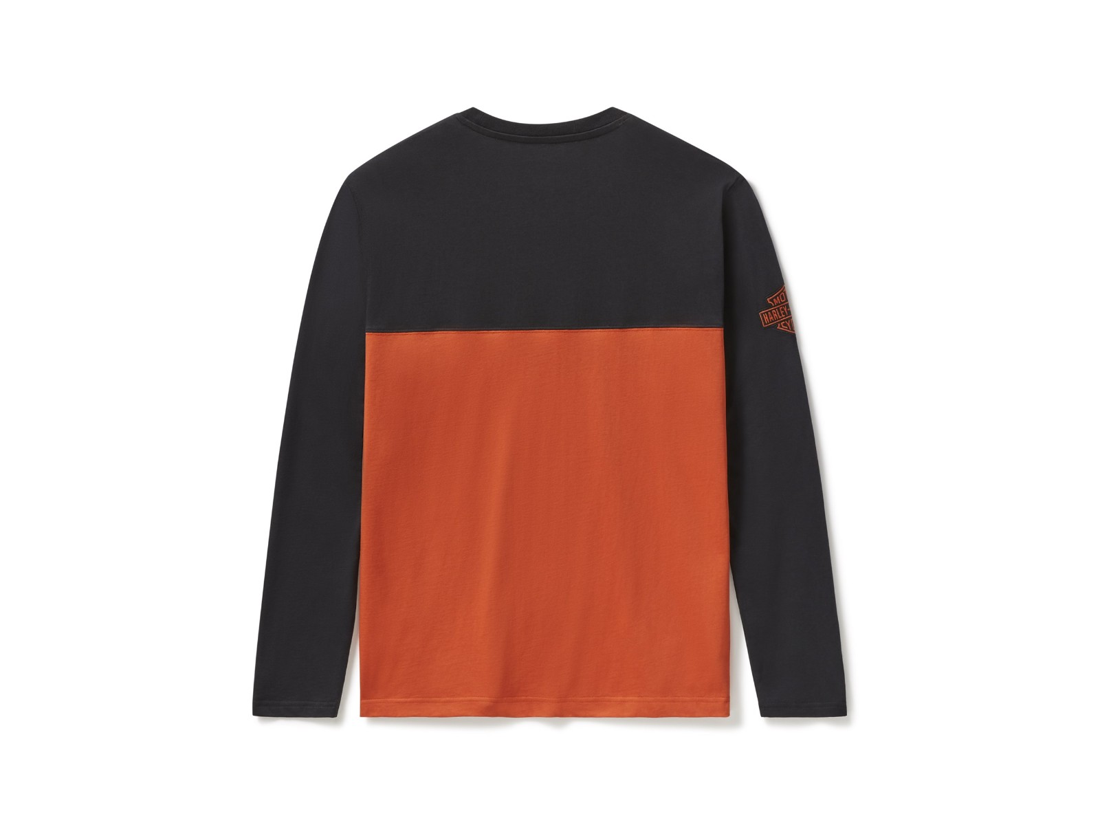 HARLEY DAVIDSON TEE-KNIT,ORANGE/BLACK COLORBLOCK