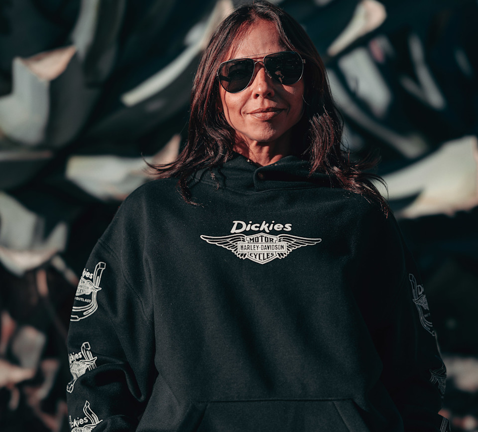 HARLEY DAVIDSON HOODIE-KNIT,DICKIES,HORSESHOE,BLACK