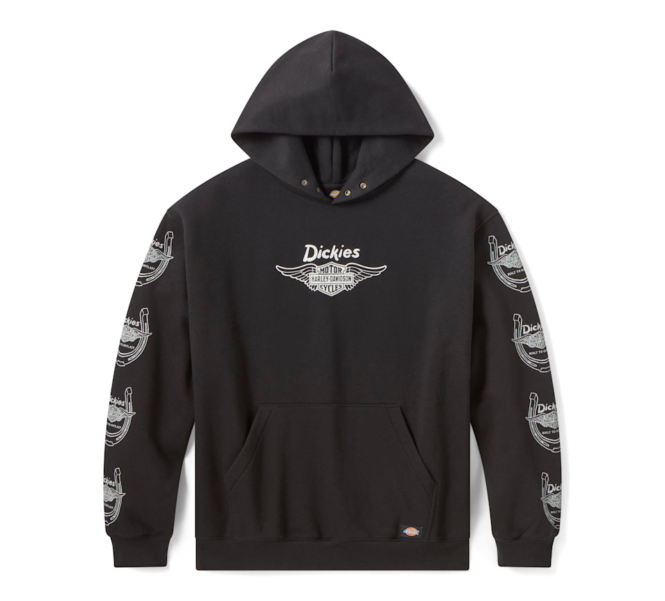 HARLEY DAVIDSON HOODIE-KNIT,DICKIES,HORSESHOE,BLACK