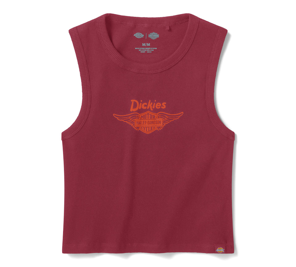HARLEY DAVIDSON TANK-KNIT,DICKIES,WINGED B&S,RED
