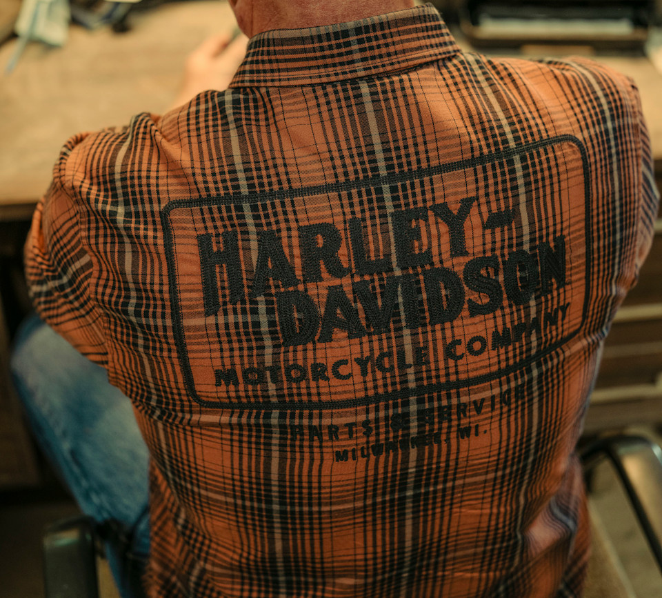 HARLEY DAVIDSON SHIRT-WOVEN,DARK GREY/BLACK PLAID