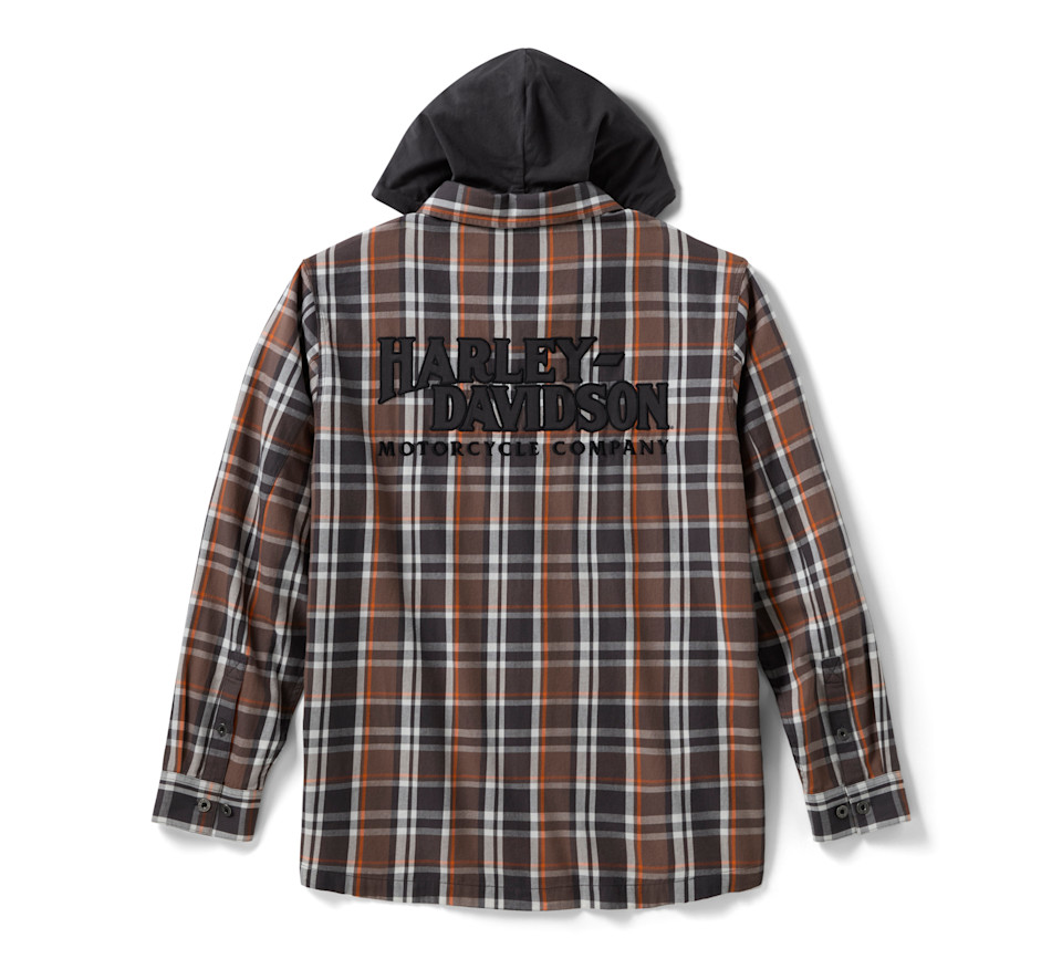 HARLEY DAVIDSON SHIRT-WOVEN,WARM GREY/DARK GREY