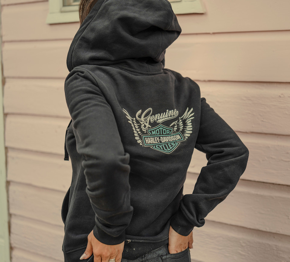 HARLEY DAVIDSON HOODIE-KNIT,BLACK
