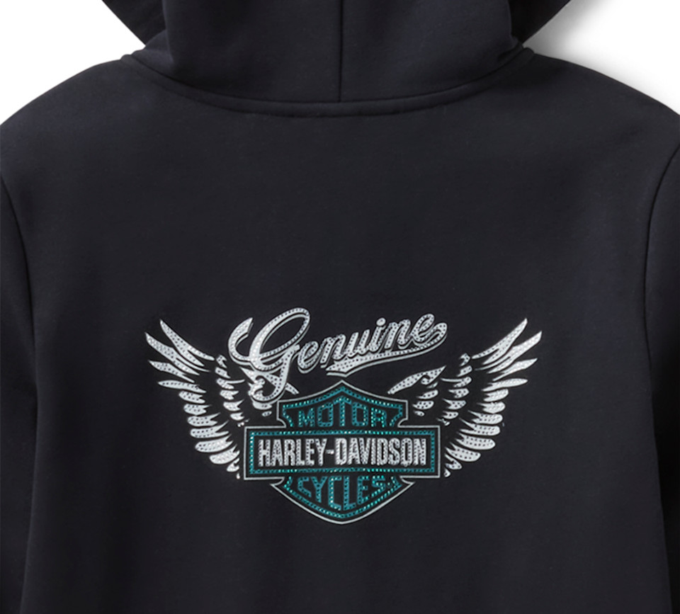 HARLEY DAVIDSON HOODIE-KNIT,BLACK