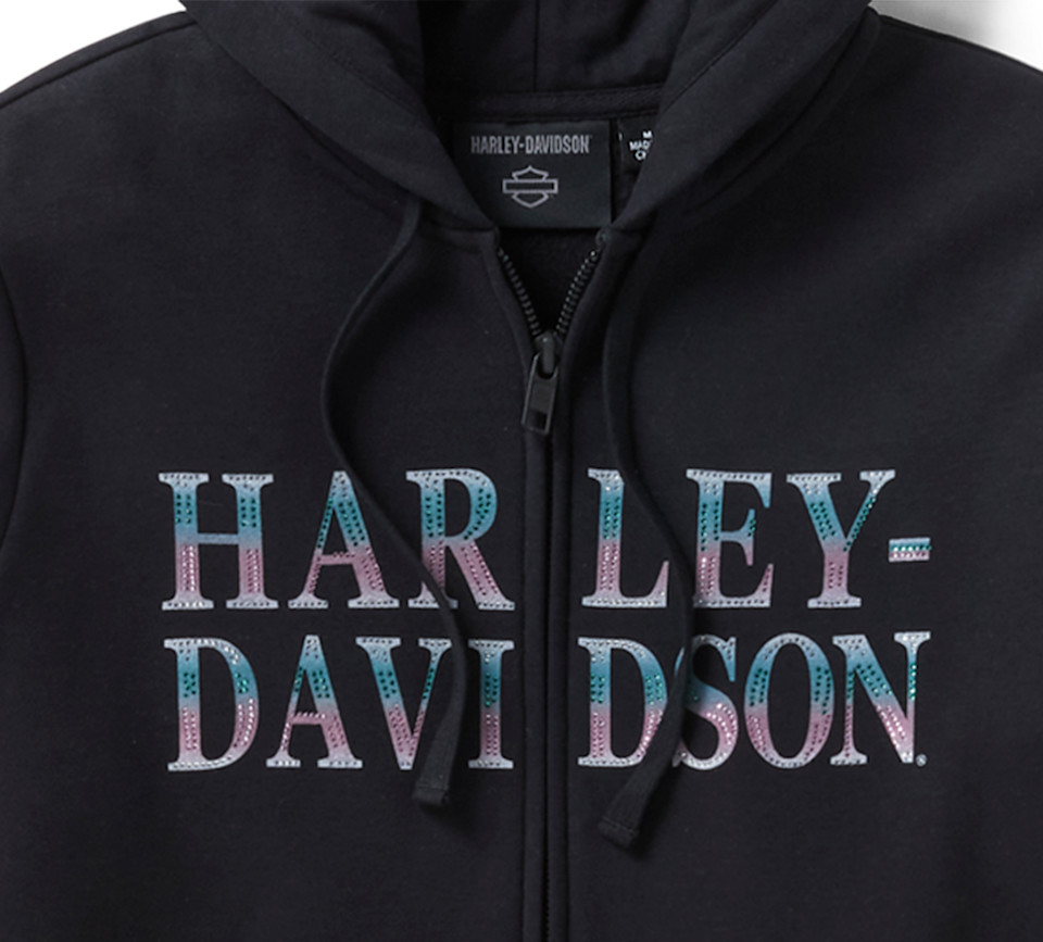 HARLEY DAVIDSON HOODIE-KNIT,BLACK