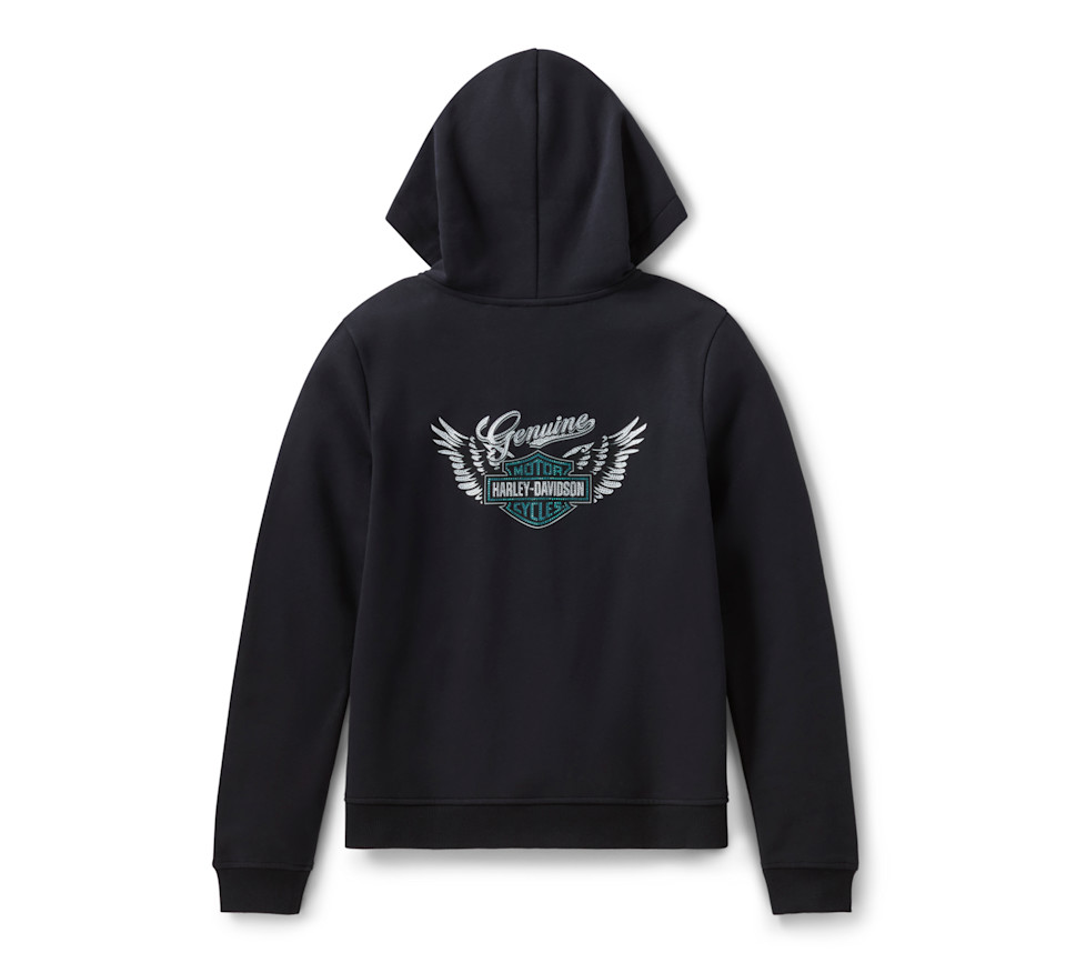 HARLEY DAVIDSON HOODIE-KNIT,BLACK