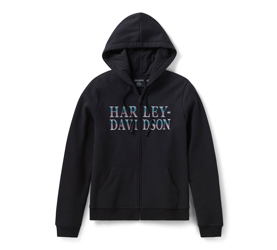 HARLEY DAVIDSON HOODIE-KNIT,BLACK