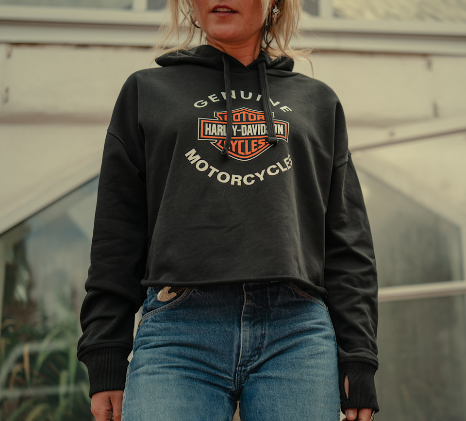 HARLEY DAVIDSON HOODIE-KNIT,BLACK